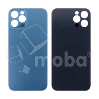 Задняя крышка для iPhone 12 Pro (A2407) Синий (стекло, монолит, широкий вырез под камеру, логотип) - Премиум
