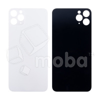 Задняя крышка для iPhone 11 Pro Max (A2218) Белый (стекло, монолит, широкий вырез под камеру, логотип) - Премиум