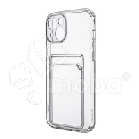 Чехол-накладка для iPhone 14 Plus (с защитой камеры, карманом для карт, прозрачный)