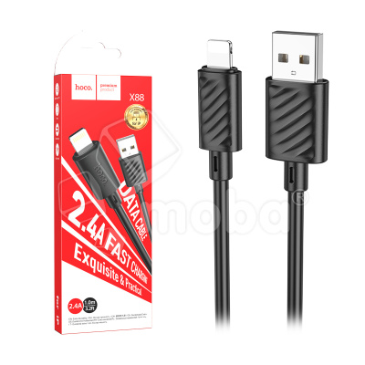 Кабель USB - Lightning Hoco X88 (2.4А) Черный