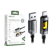 Кабель USB - Type-C Acefast C21-04 (3A, оплетка нейлон, 1.2 м) Черный