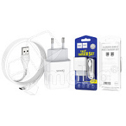 Сетевое зарядное устройство USB Hoco C72A (10.5W, кабель Type-C) Белый