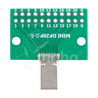 Разъем mini DisplayPort (штекер) на плате (20 pin, 2,54 мм)