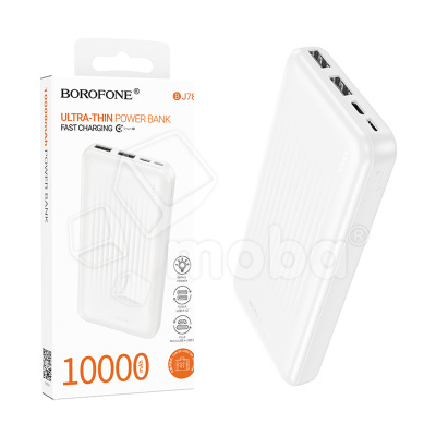 Внешний Аккумулятор (Power Bank) Borofone BJ78 10000 mAh (10W, 2USB, MicroUSB, Type-C, LED индикатор) Белый