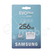 Карта памяти MicroSDXC 256GB Class 10 Samsung Evo Plus U3 V30 A2 + SD адаптер