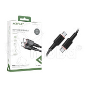Кабель Type-C - Type-C Acefast C2-03 (3A, 60W, PD, силикон, 1.2 м) Черный